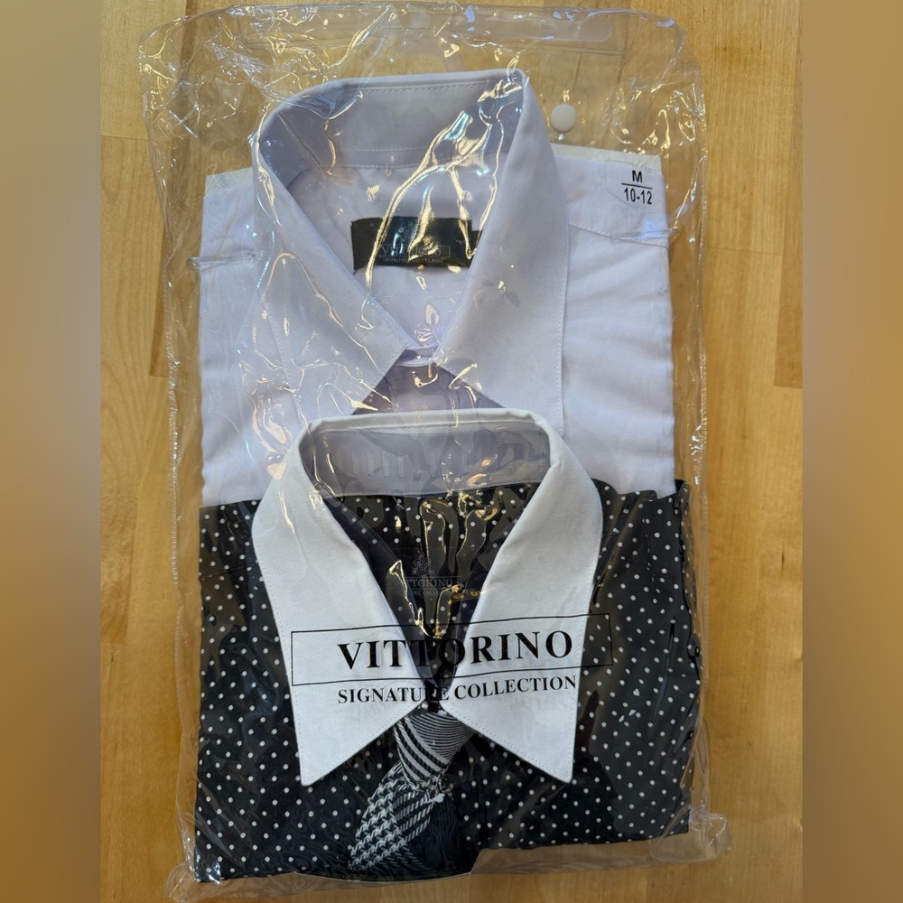 Vittorino Signature Collection Long Sleeve Button Down Shirts 2 Pack